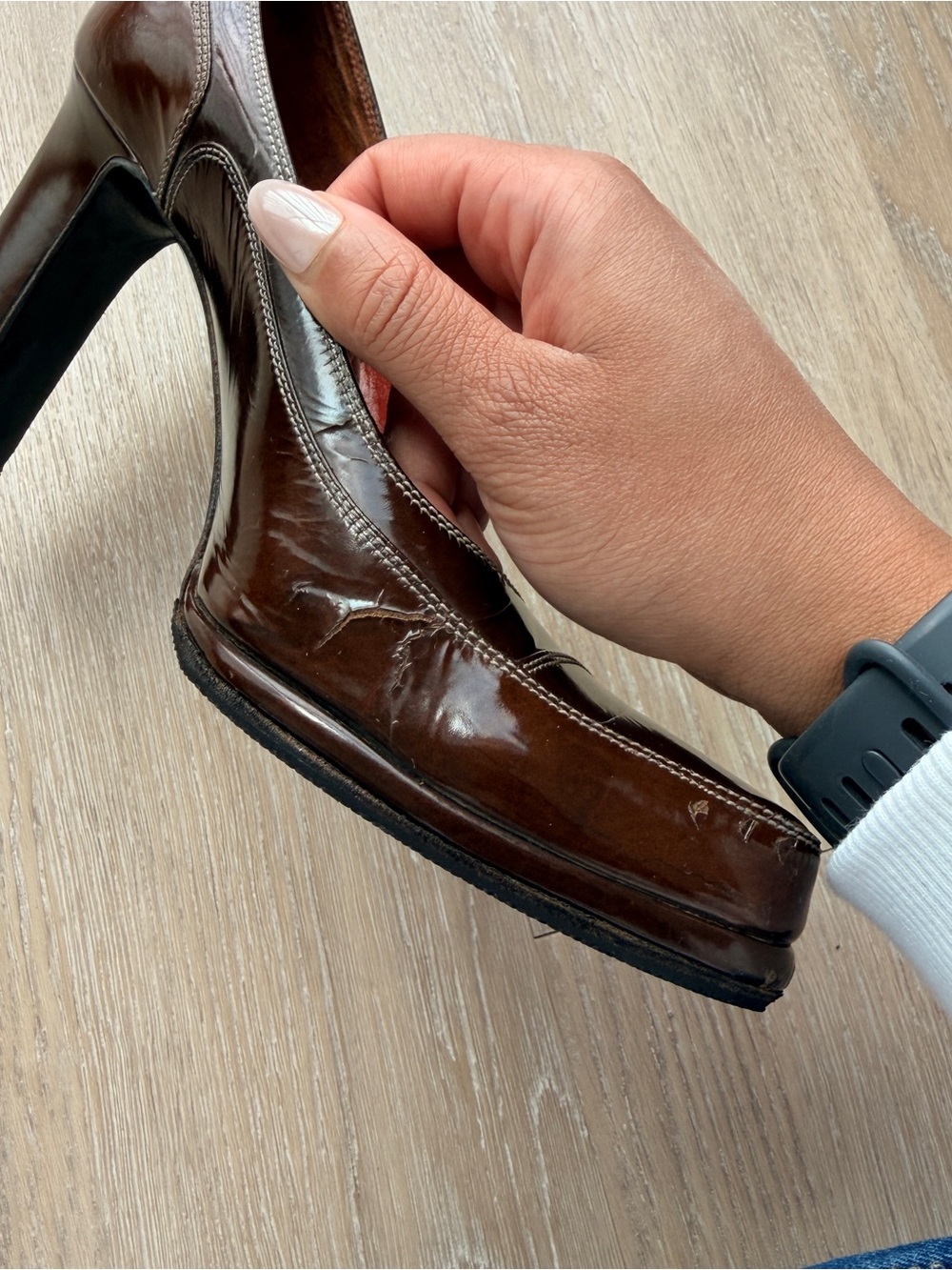 Vintage YSL licorne brown patent leather heels - Picture 8 of 12